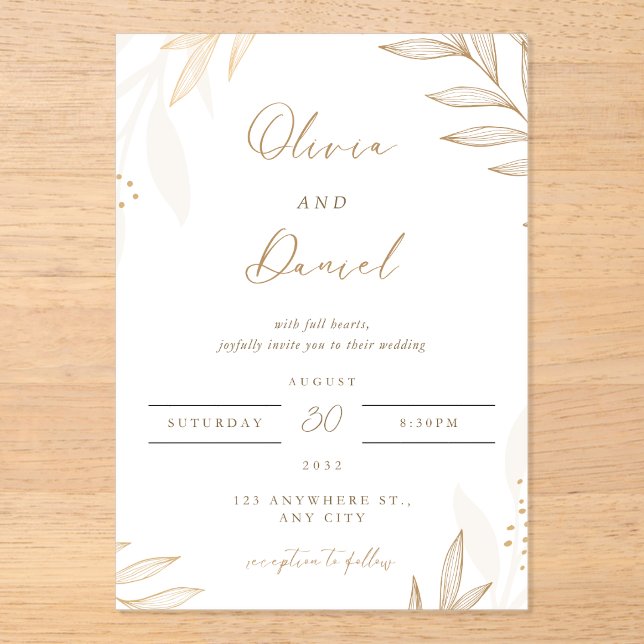Classic & Romantic "Two souls, one heart, Acrylic Invitations (Front)