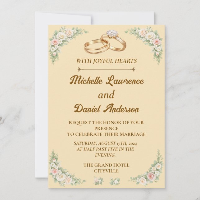 Classic Romantic Wedding Invite (Front)