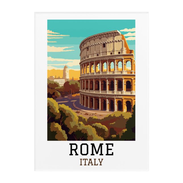 Classic Rome Italy Colosseum Historic Acrylic Print (Front)
