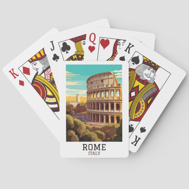 Classic Rome Italy Colosseum Historic Poker Cards (Back)