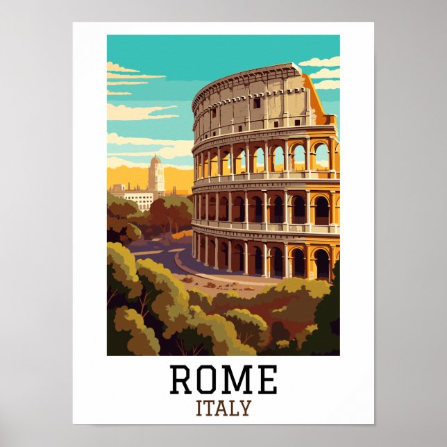Classic Rome Italy Colosseum Historic Poster (Front)