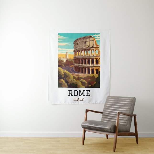 Classic Rome Italy Colosseum Historic Tapestry (In Situ)