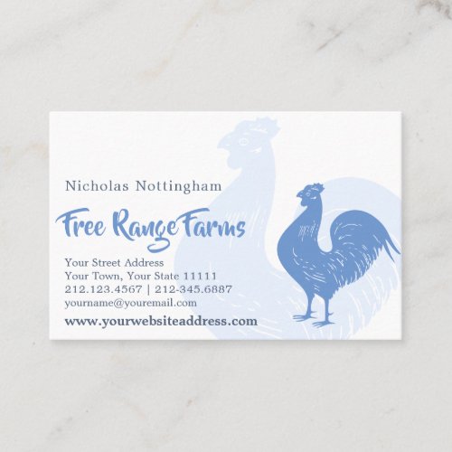 Classic Rooster Poultry Farm or Restaurant Business Card
