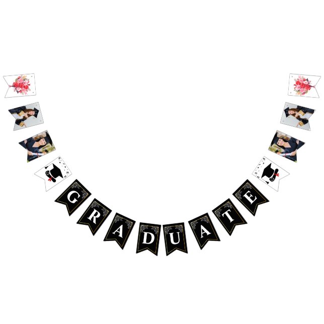 Classic Rose Flower Garden Photo Graduation Bunting Flags (All)
