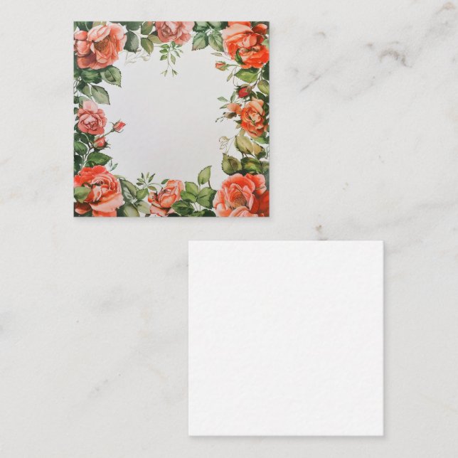 Classic Rose Frame in Bloom Note Card (Front/Back)