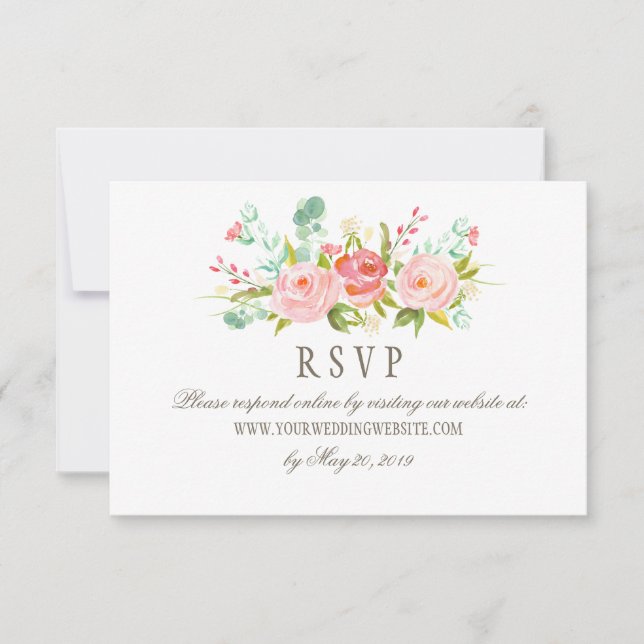 Classic Rose Garden Wedding RSVP Online Website (Front)