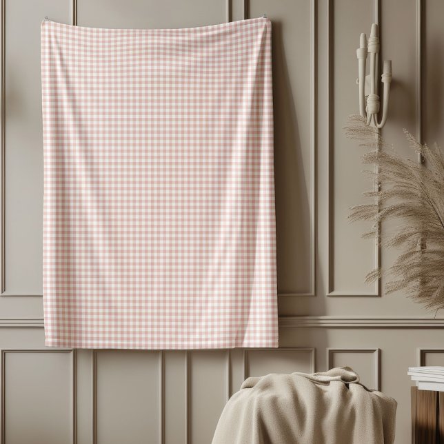 Classic Rose Gold Check Throw for Stylish Homes Fleece Blanket (Classic Rose Gold Check Throw for Stylish Homes Fleece Blanket)