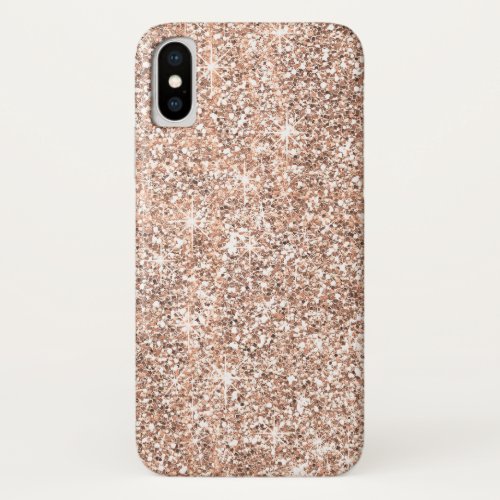 Classic Rose Gold Glitter Case_Mate iPhone X Case