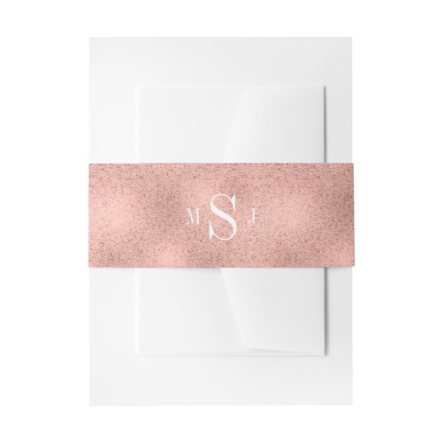 Classic Rose Gold Wedding Invitation Belly Bands Band (Front Example)