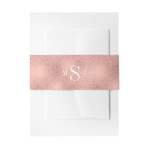 Classic Rose Gold Wedding Invitation Belly Bands Invitation Belly Band