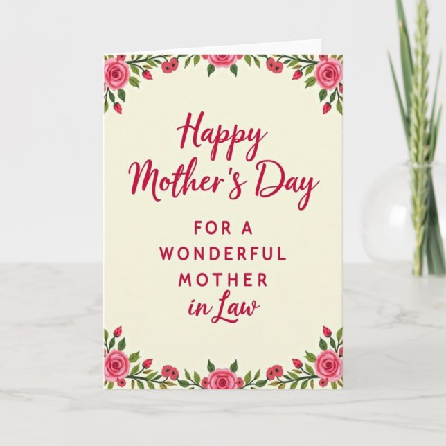 Classic Rose Mothers Day Card (Front)