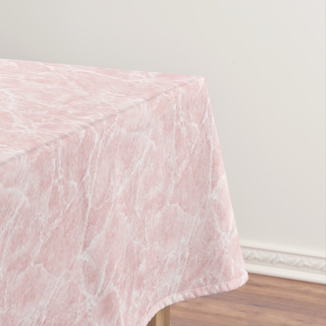 Classic Rose Pink Marble Stylish Tablecloth (In Situ)