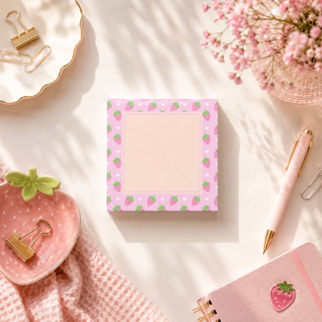 Classic Rose Pink Strawberries  Post-it Notes (Creator Uploaded)