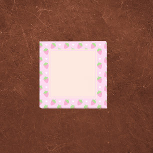 Classic Rose Pink Strawberries Post-it Notes