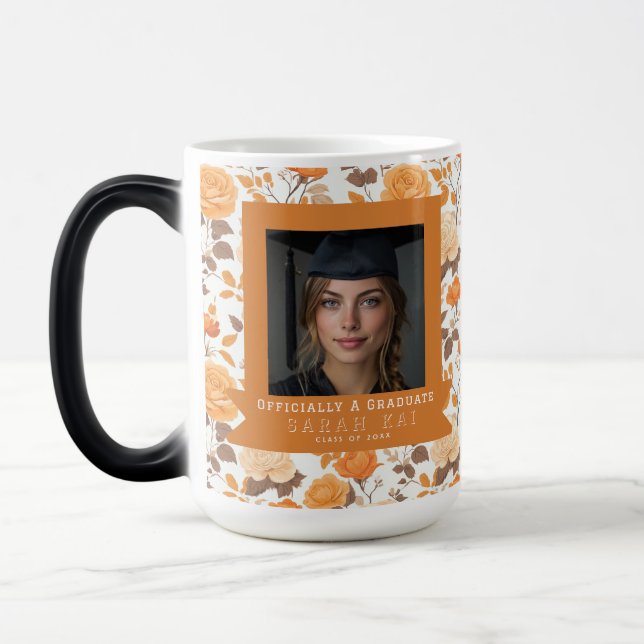 Classic Rose Print Commencement Exercise Color Morph Mug (Left)