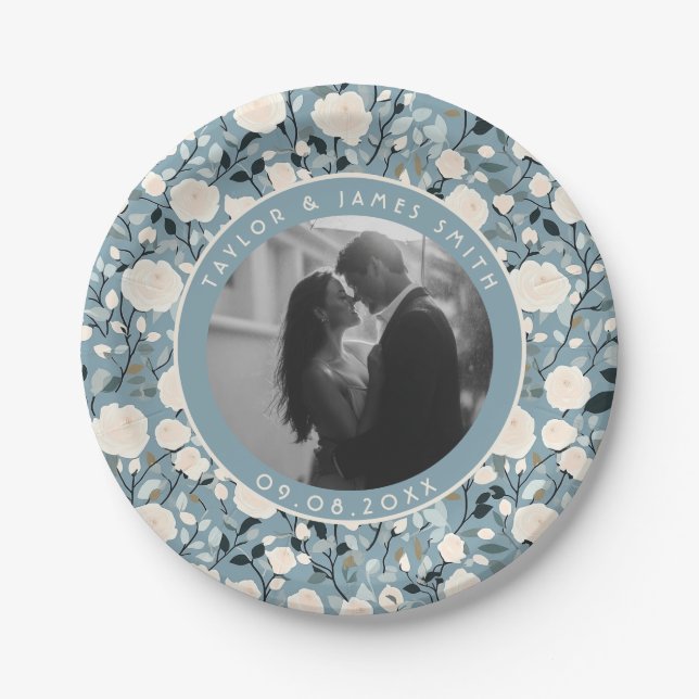 Classic Rose Wedding Plates For Bachelorette Party (Front)