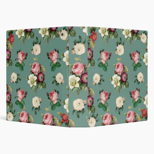 Classic Roses and Jade 3 Ring Binder (Background)