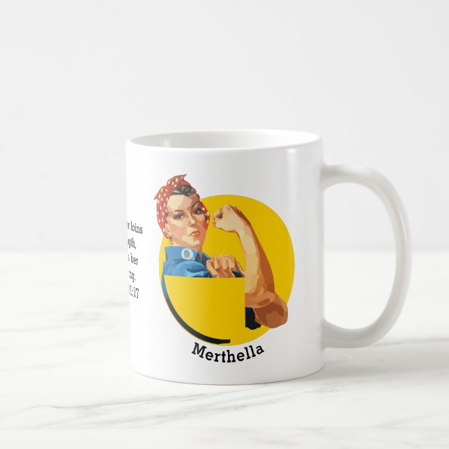 Classic ROSIE RIVETER Personalized Coffee Mug (Right)
