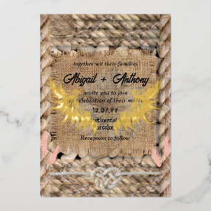 Classic Rough Rope Wedding Foil Invitation