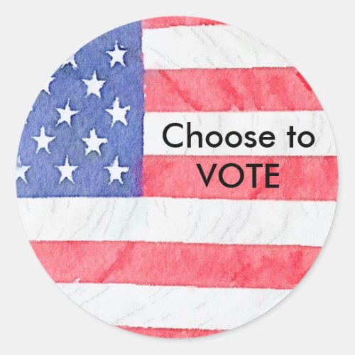 Classic Round American Flag Choose to Vote Sticker