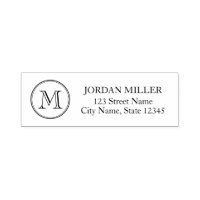 Classic Round Border Monogram Name Address Self-inking Stamp
