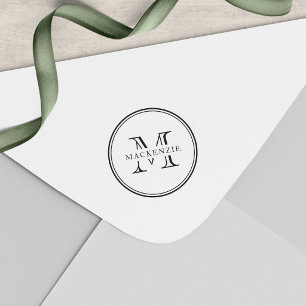 Classic Round Border Monogram Self-inking Stamp