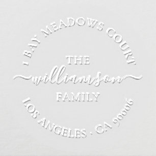 Classic Round Elegant Script Return Address Embosser