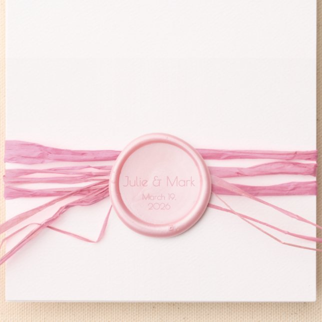 Classic Round Envelope Seal with Custom Names Wax Seal Sticker (Front)