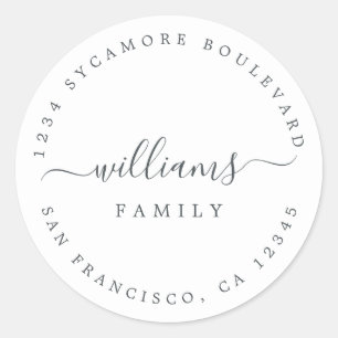 Classic Round Family Return Address Sticker