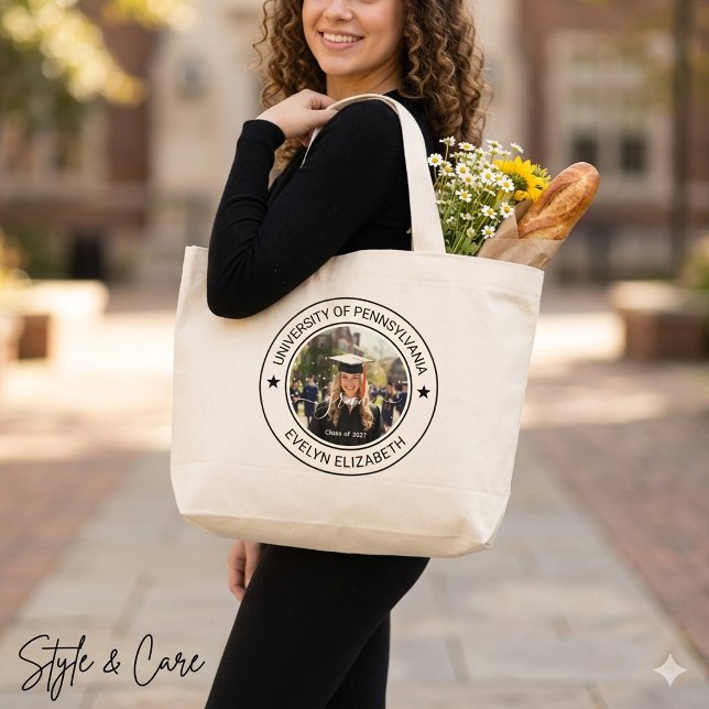 Classic Round Graduate Modern Script Jumbo Large Tote Bag (Classic Round Graduate Modern Script Jumbo Large Tote Bag)