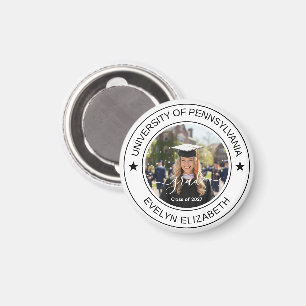 Classic Round Graduate Modern Script Magnet