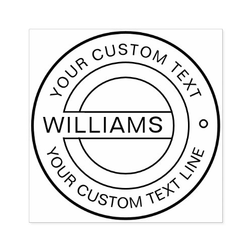Classic Round Logo Family Name Rubber Stamp
