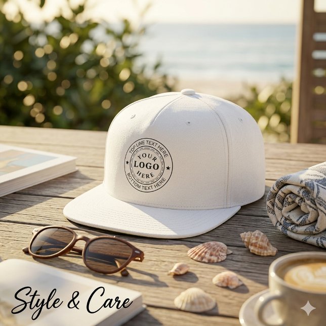 Classic Round Logo Text Personalized 5 Panel Snap Back Hat (Classic Round Logo Text Personalized 5 Panel Snap Back Hat)