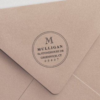 Classic Round Monogram Return Address Self-inking Stamp