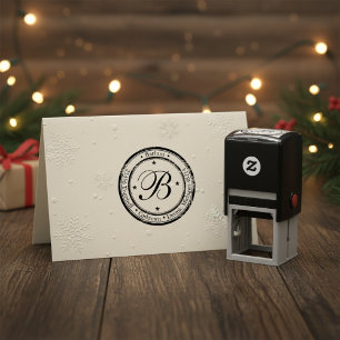 Classic Round Monogram Self-Inking Address Stamp