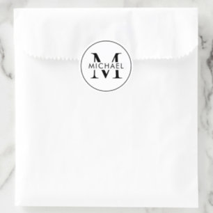 Classic Round Monogram Sticker Elegant Personalize
