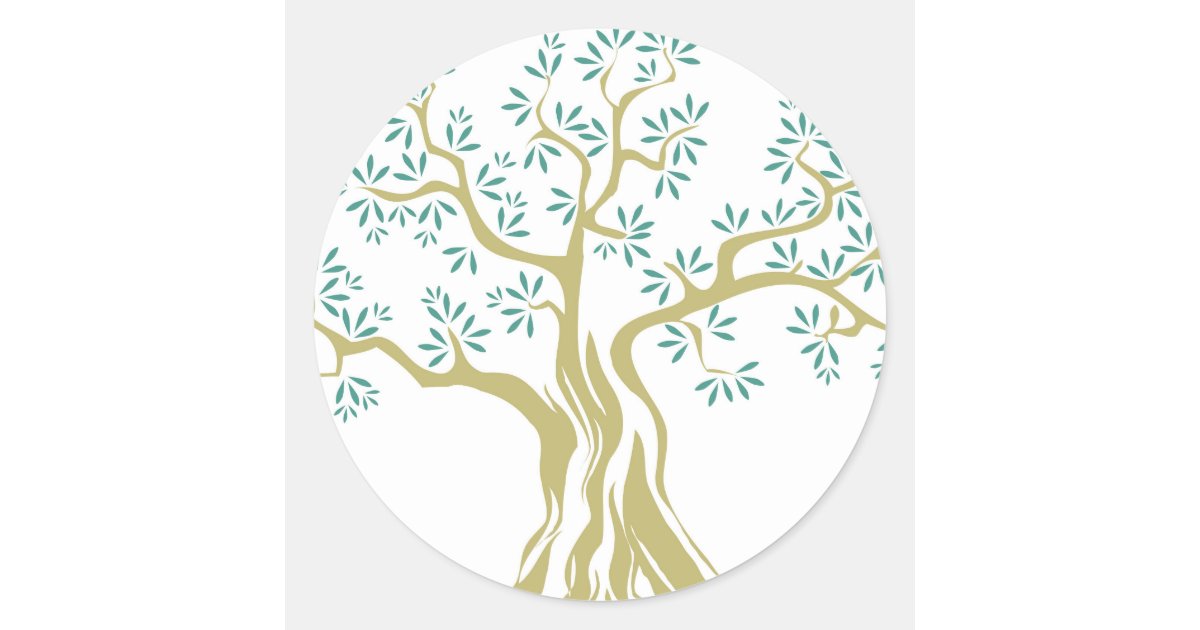 Olive Tree Sticker Classic Round Olive Tree Sticker Botanical Nature | Zazzle