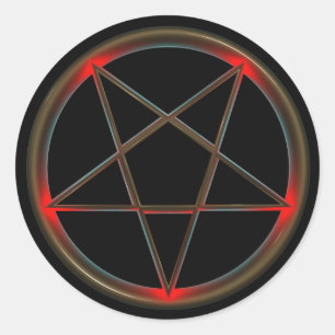 Classic Round Pentagram Sticker, Glossy Classic Round Sticker