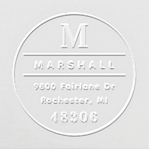 Classic Round Personalized Monogram Initial Embosser