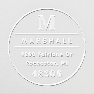 Classic Round Personalized Monogram Initial Embosser