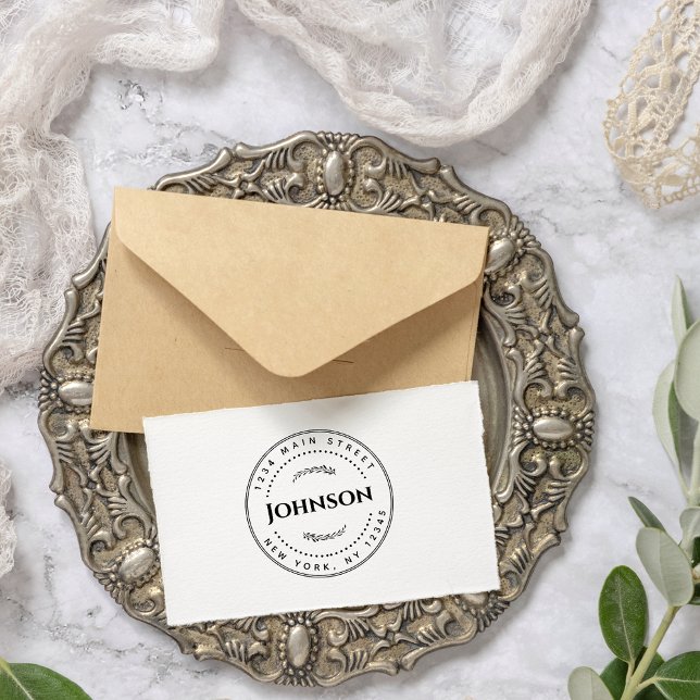 Classic Round Return Address Self-inking Stamp (Creator Uploaded)