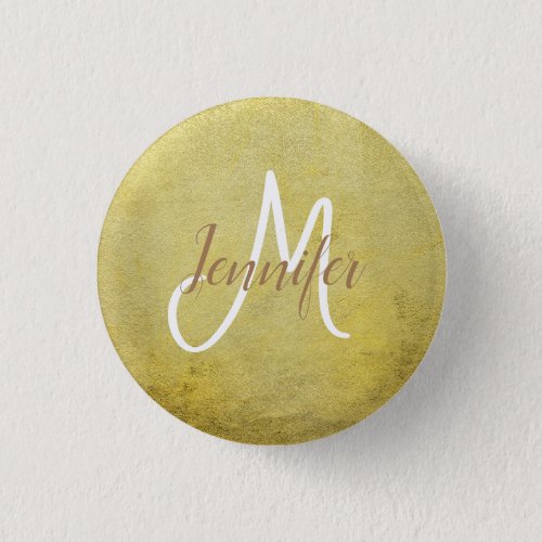 Classic round simple clean glam Monogram Button