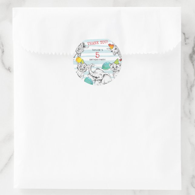 Classic Round Sticke 5th Anniversary Party. Sticker (Bag)