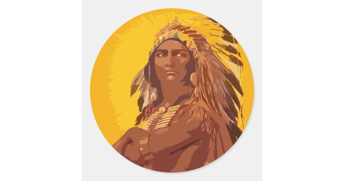 Classic Round Sticker, Native American Sticker | Zazzle