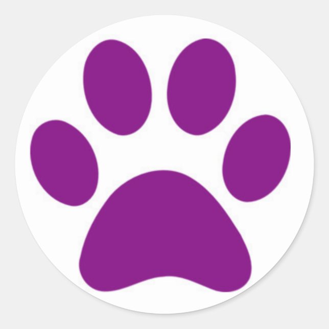 Classic Round Sticker/Paw Print Classic Round Sticker (Front)