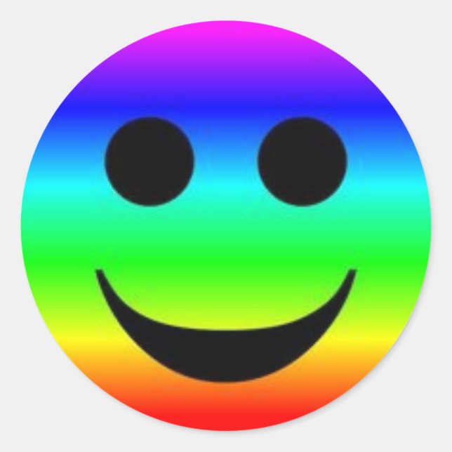Classic Round Sticker/Rainbow Face Sticker (Front)