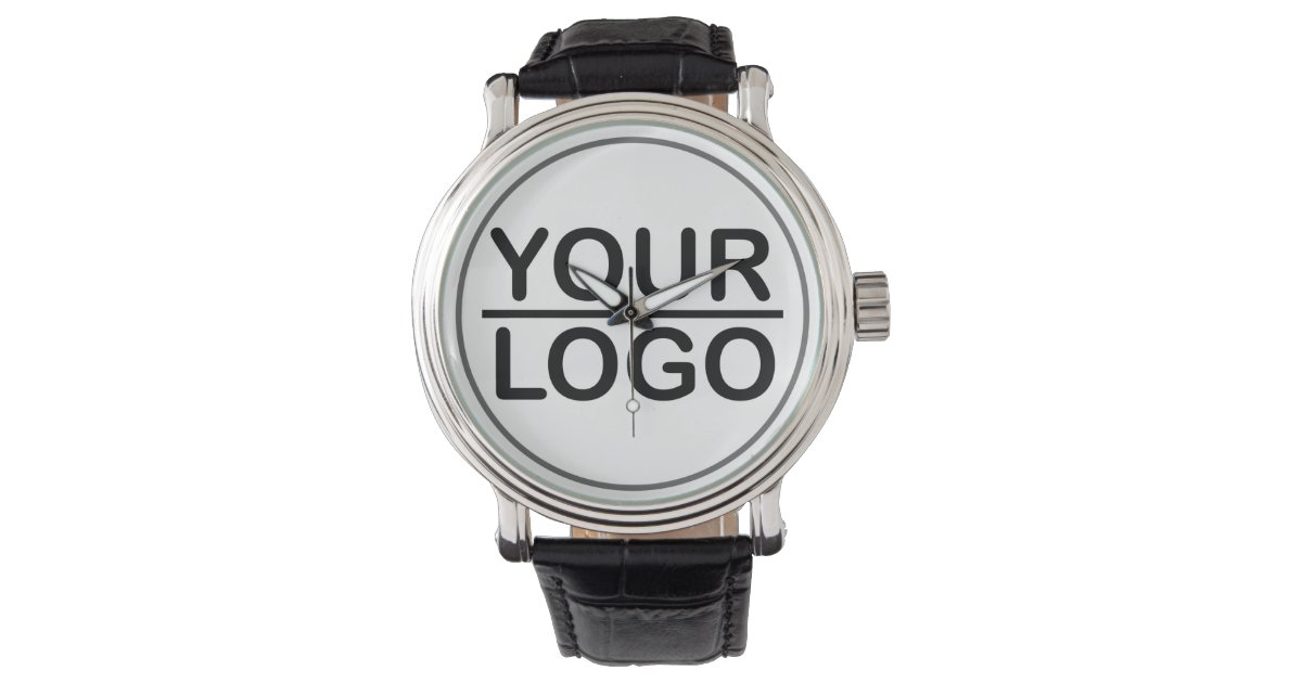 Classic round sticker with individual logo watch | Zazzle