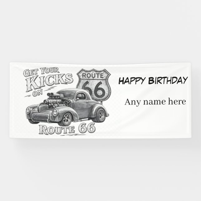 Classic Route 66 Customizable Banner (Horizontal)