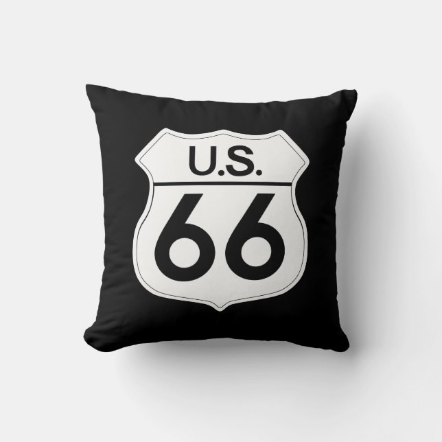 Classic Route 66  Throw Pillow (Front)