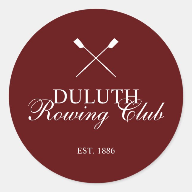 Classic Rowing Club Round Sticker (Front)
